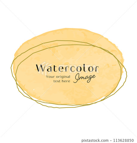 日式可愛水彩框背景插畫向量素材 113628850