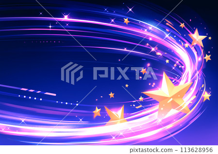 Sparkling meteor trail frame background Sparkling meteor trail frame background 113628956
