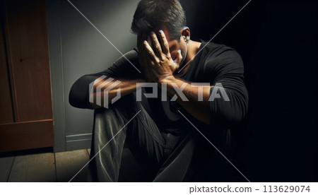 A depressed man 113629074