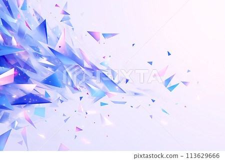 Blue abstract background with scattered glass shards Blue abstract background with scattered glass shards 113629666