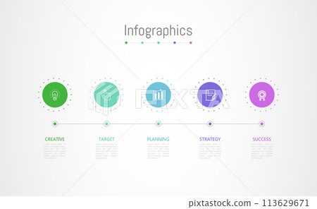 Infographic 5 options design elements for your business data. Vector Illustration. Infographic 5 options design elements for your business data. Vector Illustration. 113629671