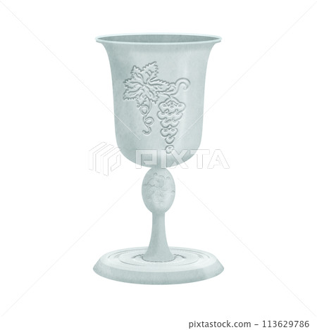 Illustration of oriental wine glasses used during Passover Illustration of oriental wine glasses used during Passover 113629786