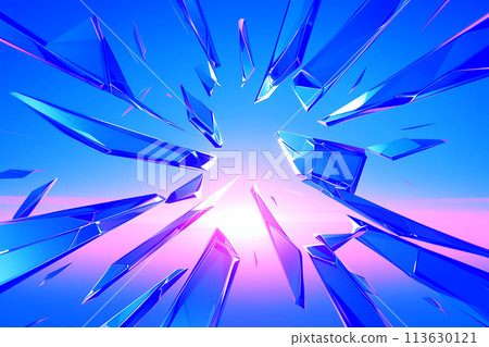 破碎的透明玻璃的背景圖 113630121