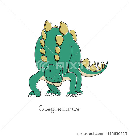 可愛恐龍劍龍正面(彩色) 可愛恐龍劍龍正面(彩色) 113630325