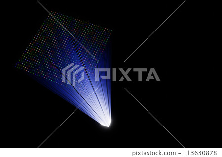 光條紋和光點的 3D 插圖 113630878