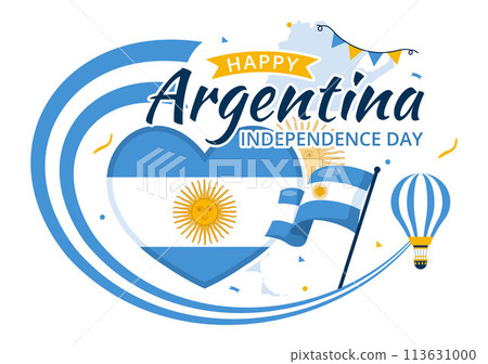 Happy Argentina Independence Day Vector Illustration on 9Th of july with Waving Flag and Ribbon in Flat Cartoon Celebration Background Design Happy Argentina Independence Day Vector Illustration on 9Th of july with Waving Flag and Ribbon in Flat Cartoon Celebration Background Design 113631000