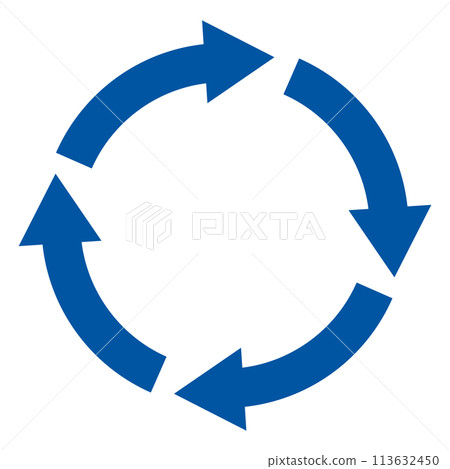 Circular circle arrows icon / blue Circular circle arrows icon / blue 113632450
