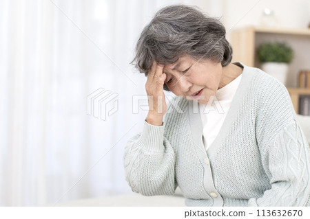 頭痛痛苦的高級女人 113632670