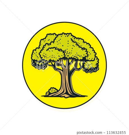 Colorful cartoon pop-art style tree with minimal details, Generative AI Colorful cartoon pop-art style tree with minimal details, Generative AI 113632855