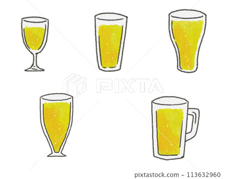 眼鏡中飲料的插圖集 113632960