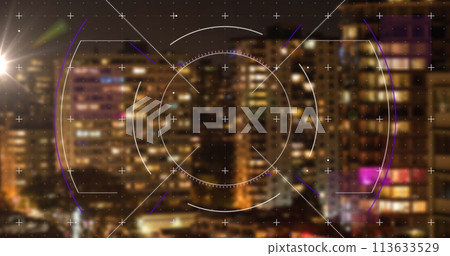 Image of data processing, cityscape and connections 113633529