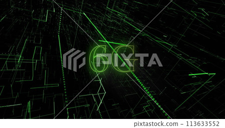 Image of 6g text and computer data processing 113633552
