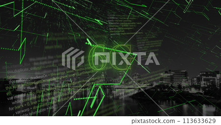 Image of 6g text, cityscape and data processing Image of 6g text, cityscape and data processing 113633629