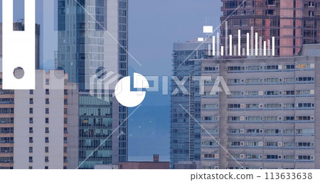Image of data processing, cityscape and statistics Image of data processing, cityscape and statistics 113633638