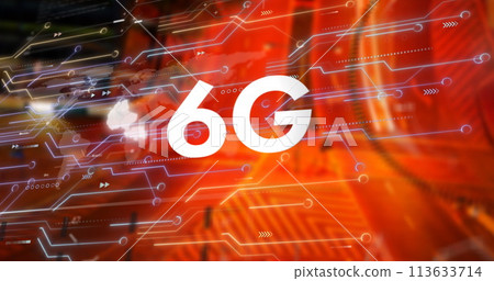 Image of 6g text, connections and computer data processing 113633714