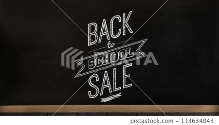 Image of back to school sale text over blackboard background Image of back to school sale text over blackboard background 113634043
