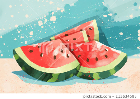 Cut watermelon 113634593