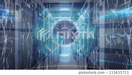 Image of scope scanning over computer servers Image of scope scanning over computer servers 113635721