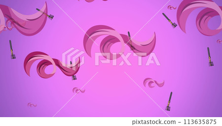 Image of mascara icons on pink background 113635875
