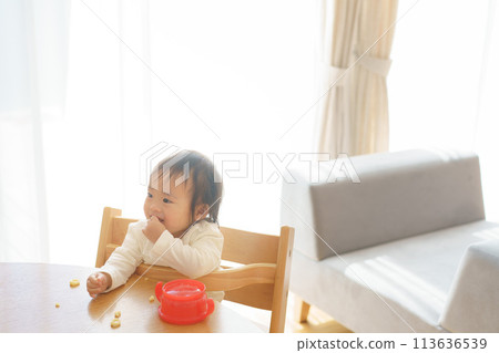 Baby to eat a snack 113636539