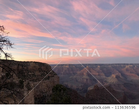大峽谷粉色夕陽 大峽谷粉色夕陽 113636596