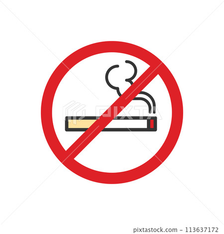 No smoking icon, tobacco prohibition mark No smoking icon, tobacco prohibition mark 113637172