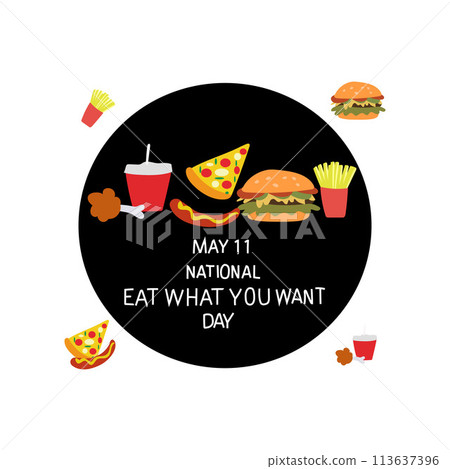 National eat what you want day vector National eat what you want day vector 113637396
