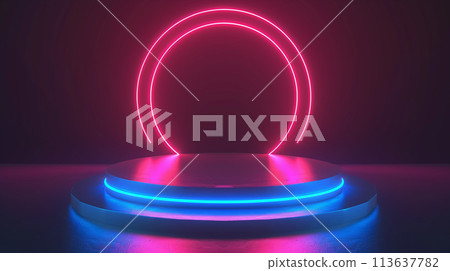 3D background tech podium, future platform stage, abstract game circle glow, 3D background tech podium, future platform stage, abstract game circle glow, 113637782