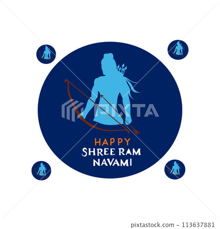 happy shree ram navami background with bow and arrow happy shree ram navami background with bow and arrow 113637881