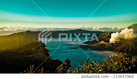 beautiful view of Mount Bromo-Semeru beautiful view of Mount Bromo-Semeru 113637968