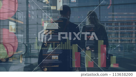 Image of statistic processing over business people 113638200