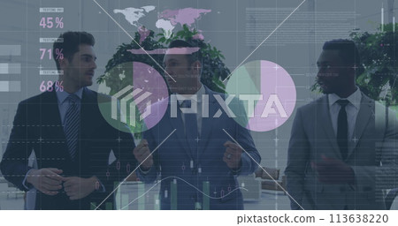 Image of statistic processing over businessmen Image of statistic processing over businessmen 113638220