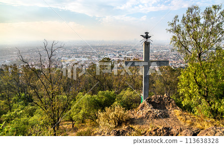 Cross at Cerro de la Estrella National Park in Iztapalapa, Mexico City - Mexico 113638328