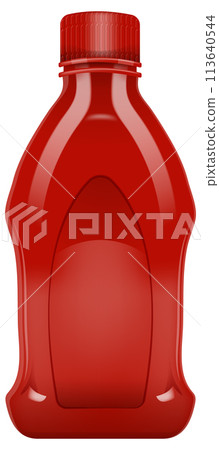 Red Plastic Ketchup Bottle Illustration Red Plastic Ketchup Bottle Illustration 113640544