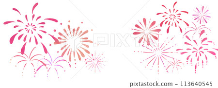 Red fireworks background illustration hand-drawn Red fireworks background illustration hand-drawn 113640545