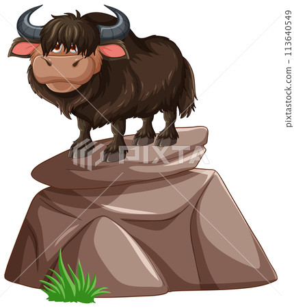 Majestic Yak on a Mountain Peak 113640549