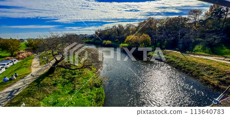 埼玉縣志木市伊呂波水上樂園和新川 埼玉縣志木市伊呂波水上樂園和新川 113640783