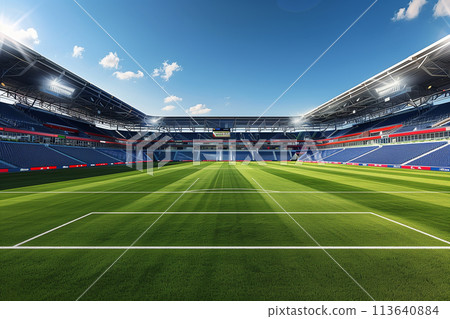 Packed Soccer Stadium Excitedly Watches Game 113640884