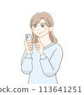 Woman using a smartphone 113641251