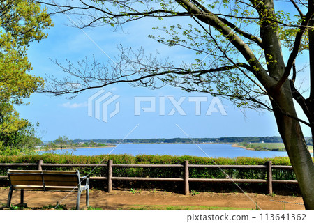 千葉縣:從高野山桃山公園展望台欣賞手賀沼湖的景色 千葉縣:從高野山桃山公園展望台欣賞手賀沼湖的景色 113641362