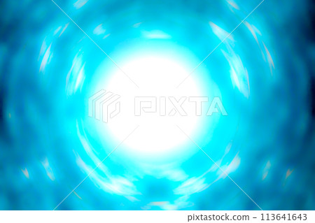 A diffusing wave image of energy emitting a dazzling white light explosively from the center of a blue base. A diffusing wave image of energy emitting a dazzling white light explosively from the center of a blue base. 113641643