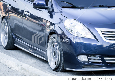 Car crash from car accident on the road Car crash from car accident on the road 113641875