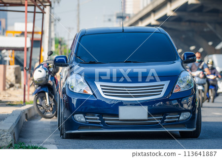 Car crash from car accident on the road 113641887