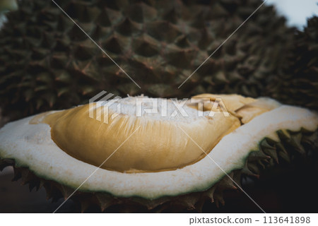 Durian is a king of fruit in Thailand and asia 113641898