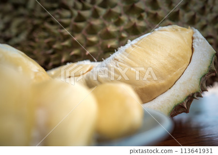Durian is a king of fruit in Thailand and asia 113641931