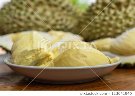 Durian is a king of fruit in Thailand and asia 113641940