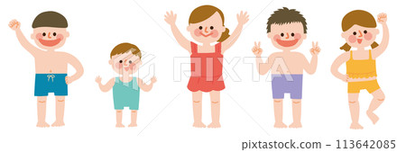 Illustration of children in swimwear Illustration of children in swimwear 113642085