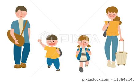 Family traveling in the summer 113642143