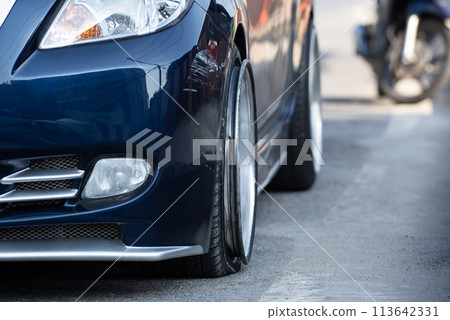 Car crash from car accident on the road 113642331