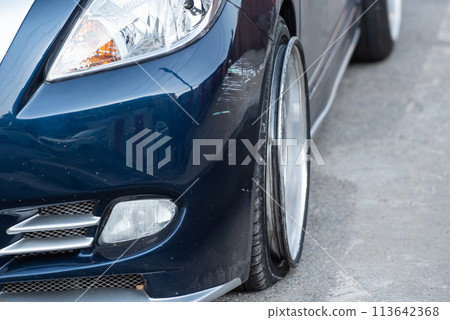 Car crash from car accident on the road 113642368